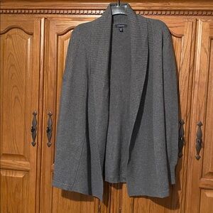 Lands' End Heather Gray Knit Cardigan